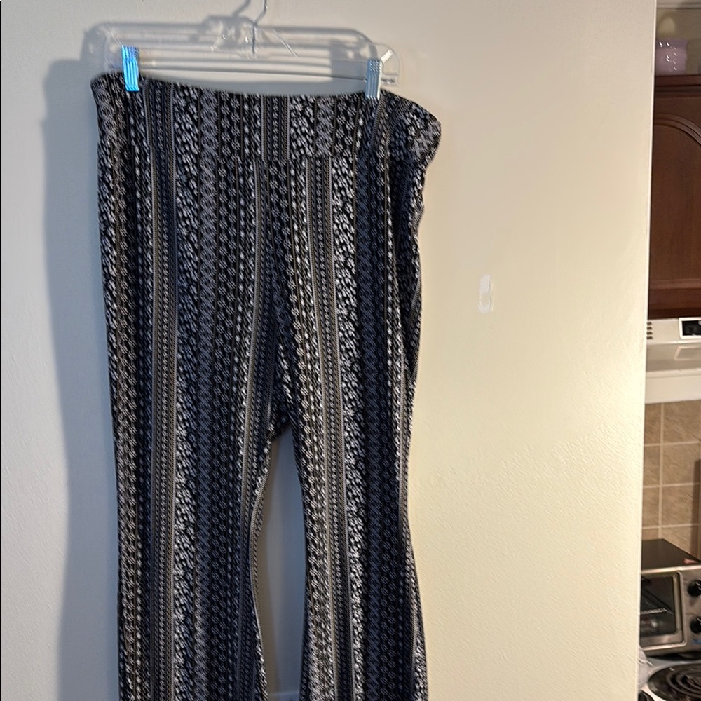 No Boundaries Wide Leg Black and White Pants